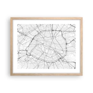 Plakát v rámu světlý dub - Květ Paříže - 50x40 cm