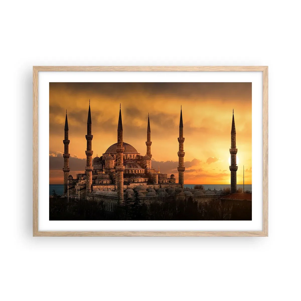 Plakát v rámu světlý dub - Bůh je velký - 70x50 cm