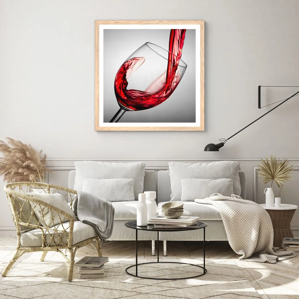 Plakát v rámu světlý dub - Barva - pohyb - zvuk - 60x60 cm