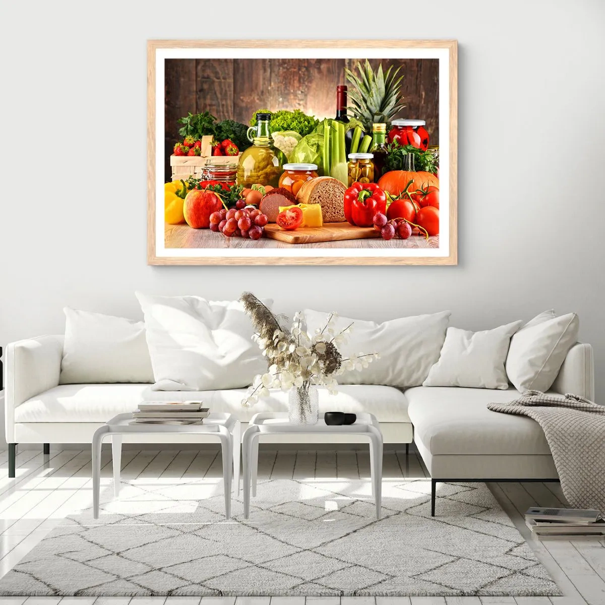 Plakát v rámu světlý dub - Uzené, pečené, marinované - 50x40 cm