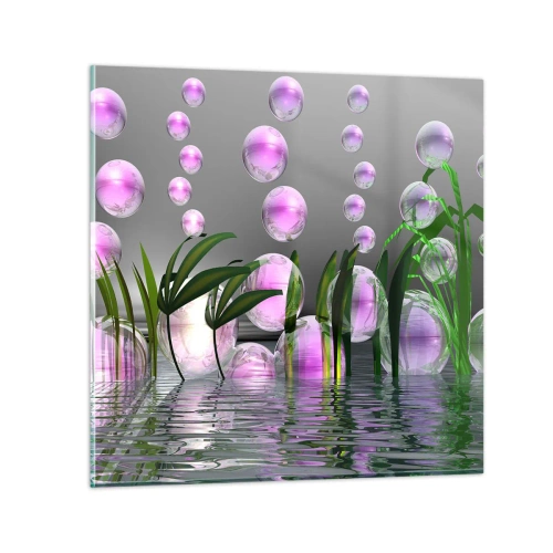 Obraz na skle - Reflexní kompozice lehkosti a života - 50x50 cm