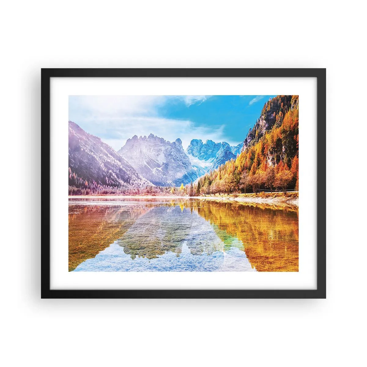 Plakát v černém rámu - A v horách už je podzim - 50x40 cm