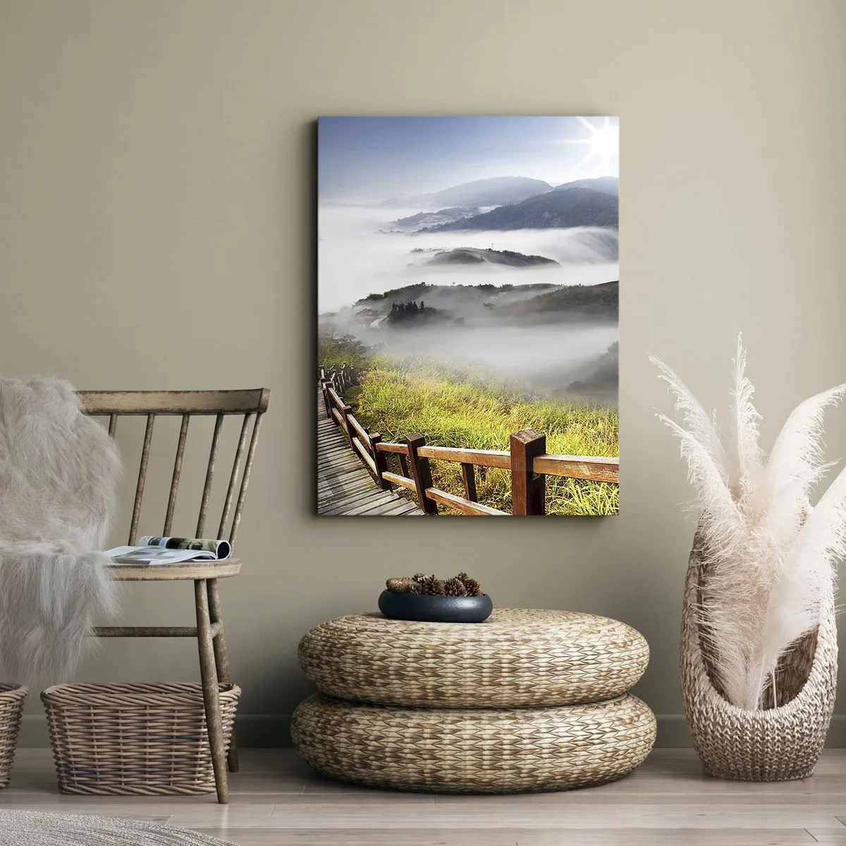 Obraz na plátně - Utkané ze záře a mlhy - 65x120 cm