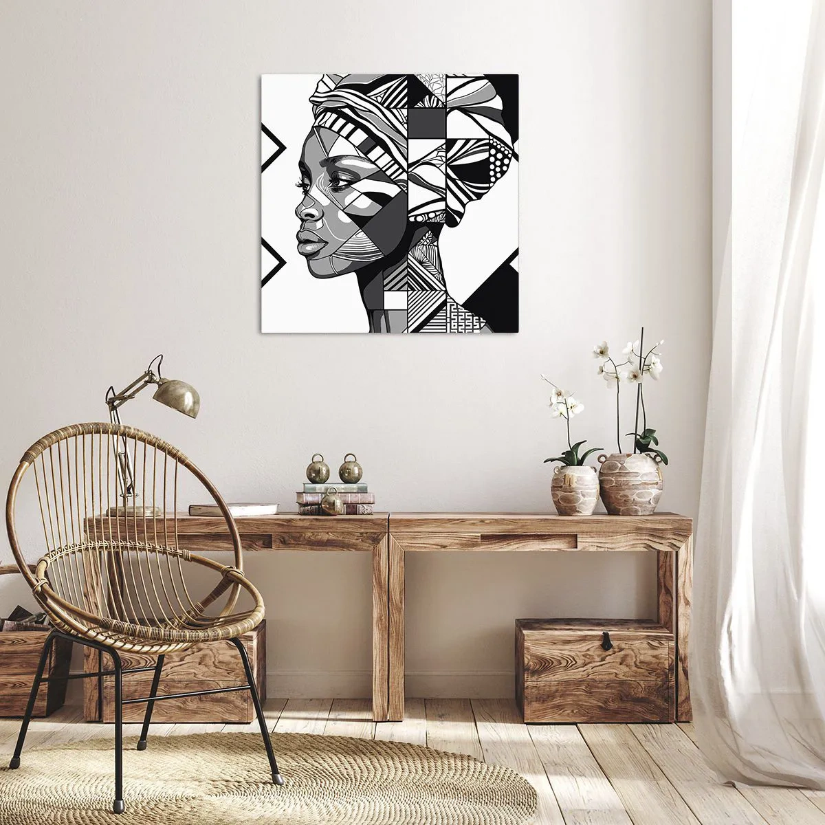 Obraz na plátně - Etnický portrét - 60x60 cm