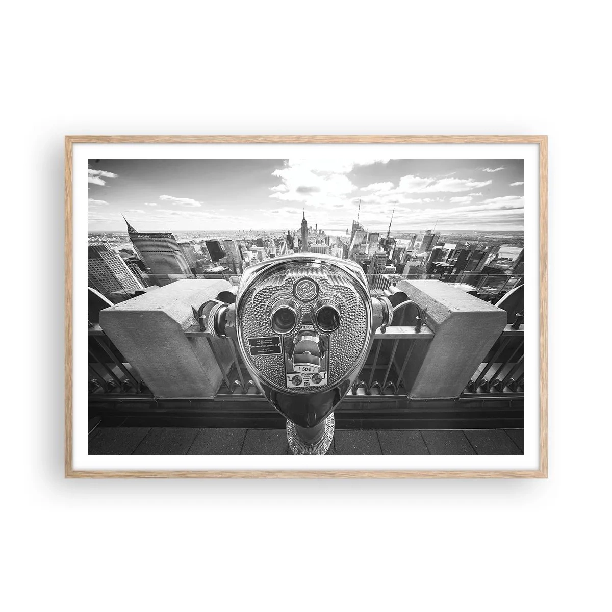 Plakát v rámu světlý dub - Město nad městy - 100x70 cm