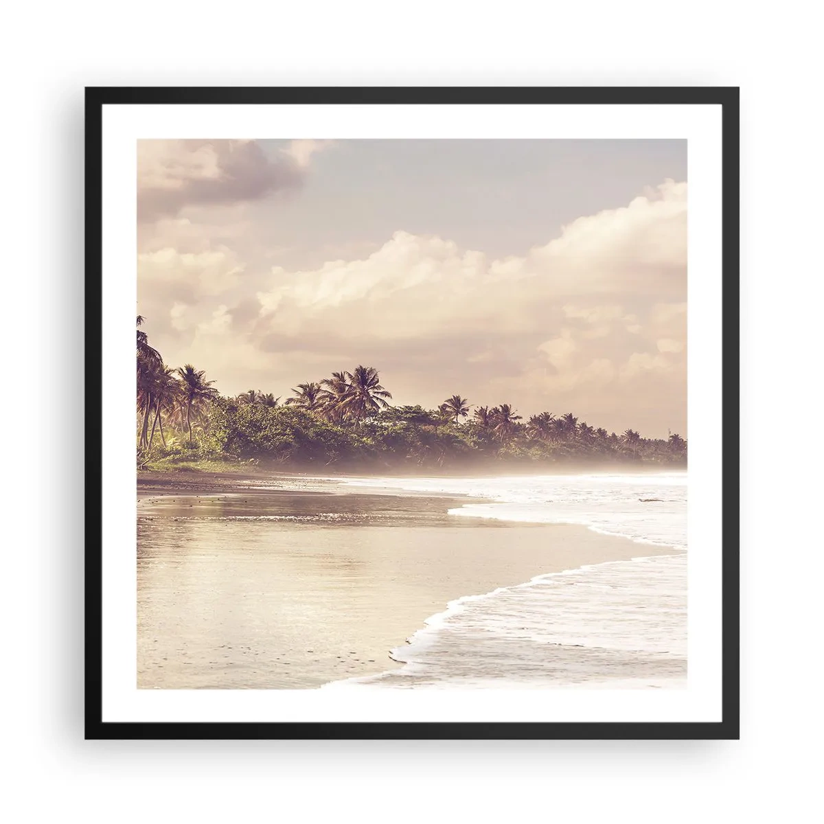 Plakát v černém rámu - Pohlazení vln - 60x60 cm