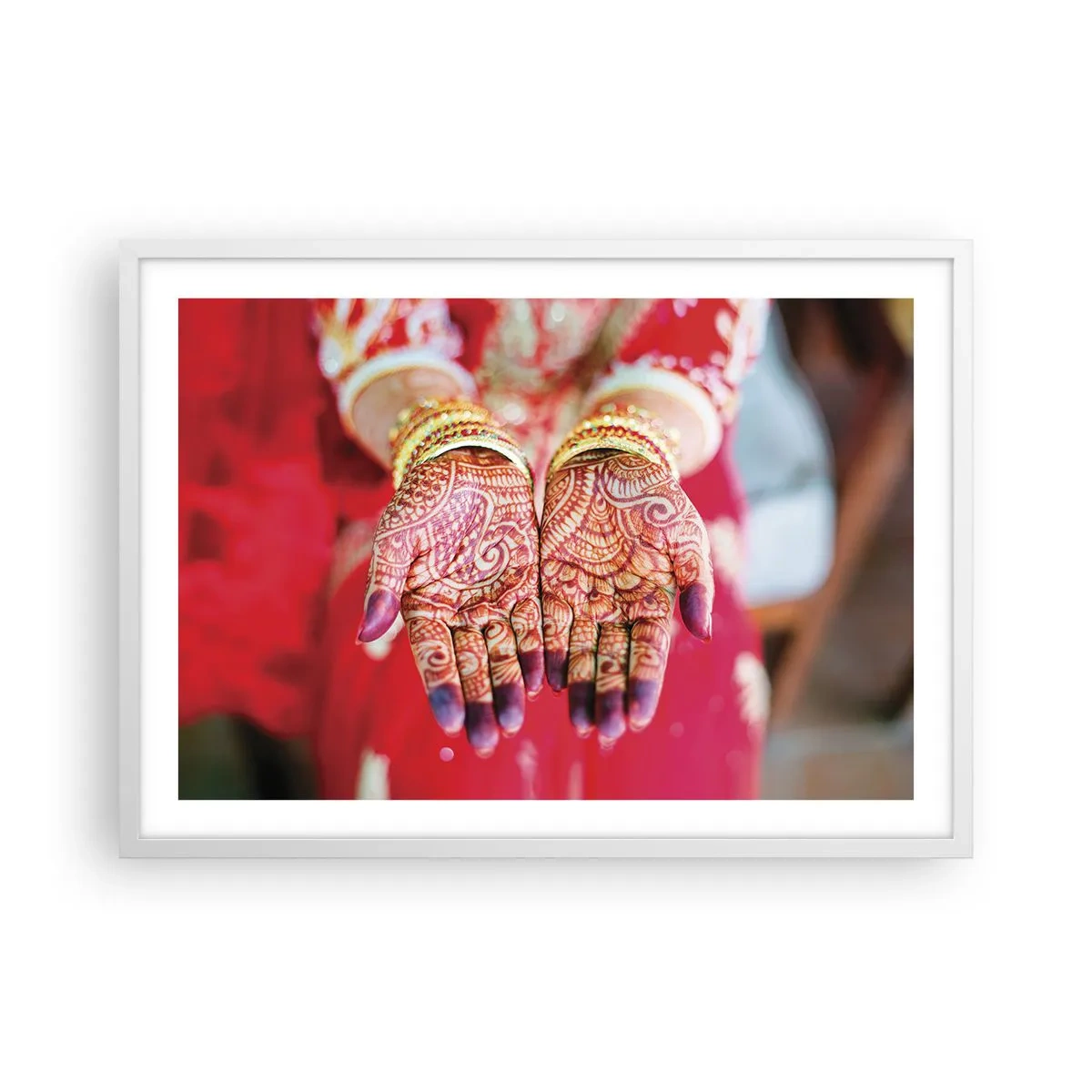 Plakát v bílém rámu - Připravená chytit štěstí - 70x50 cm