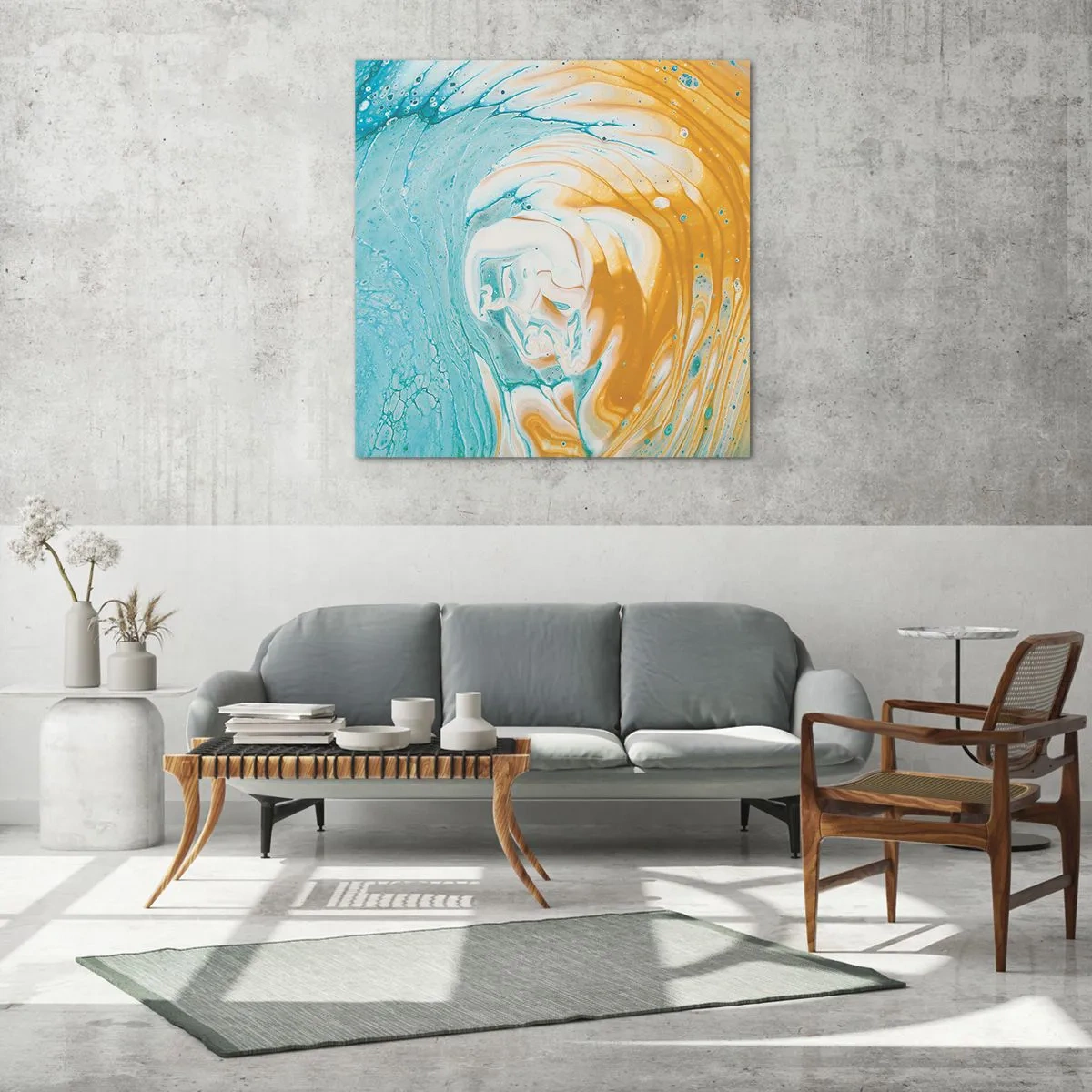 Obraz na skle - Pastelový vír - 70x70 cm