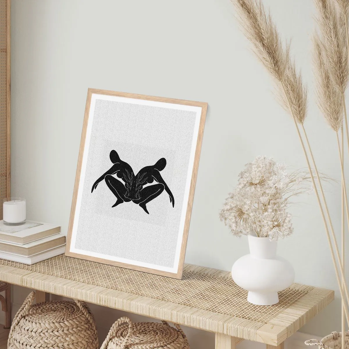 Plakát v rámu světlý dub - Společná duše - 70x100 cm