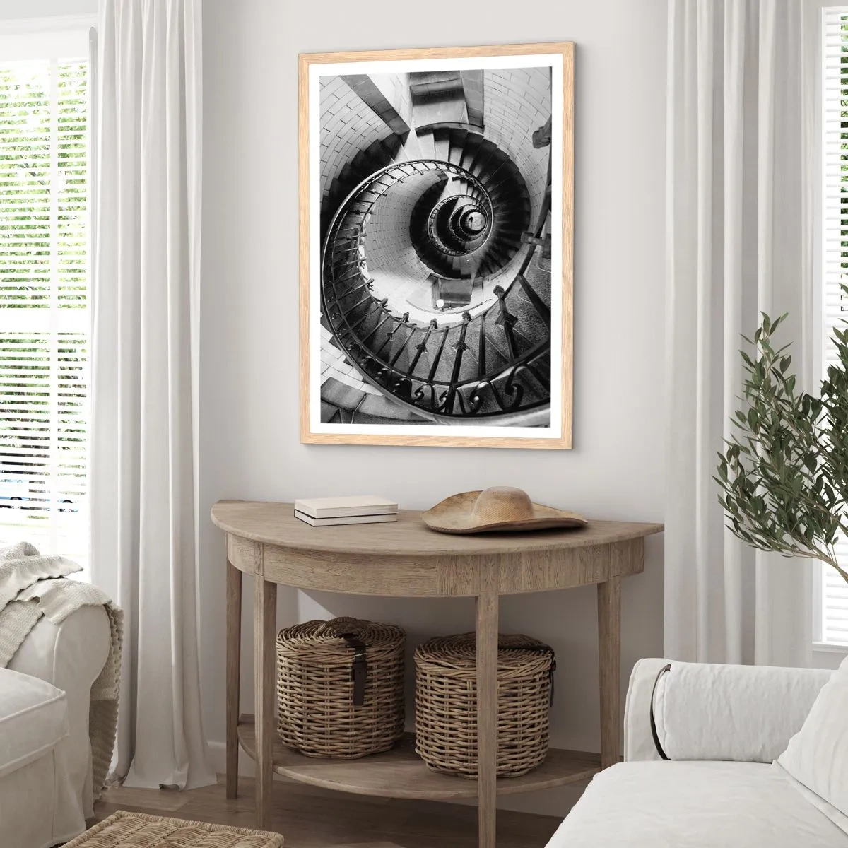 Plakát v rámu světlý dub - Jen výš a výš - 40x50 cm