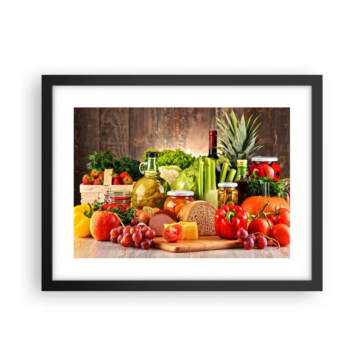 Plakát v černém rámu - Uzené, pečené, marinované - 40x30 cm