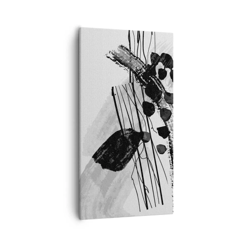 Obraz na plátně - Černobílá organická abstrakce - 55x100 cm