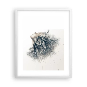 Plakát v bílém rámu - Okouzlená šepotem stromu - 40x50 cm