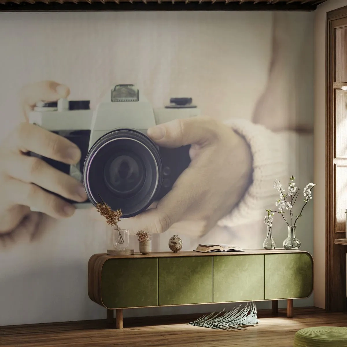 Fototapeta na míru Samolepicí Deluxe Sticker - Pro více informací… - Fotoaparát, Vinobraní, Fotografování