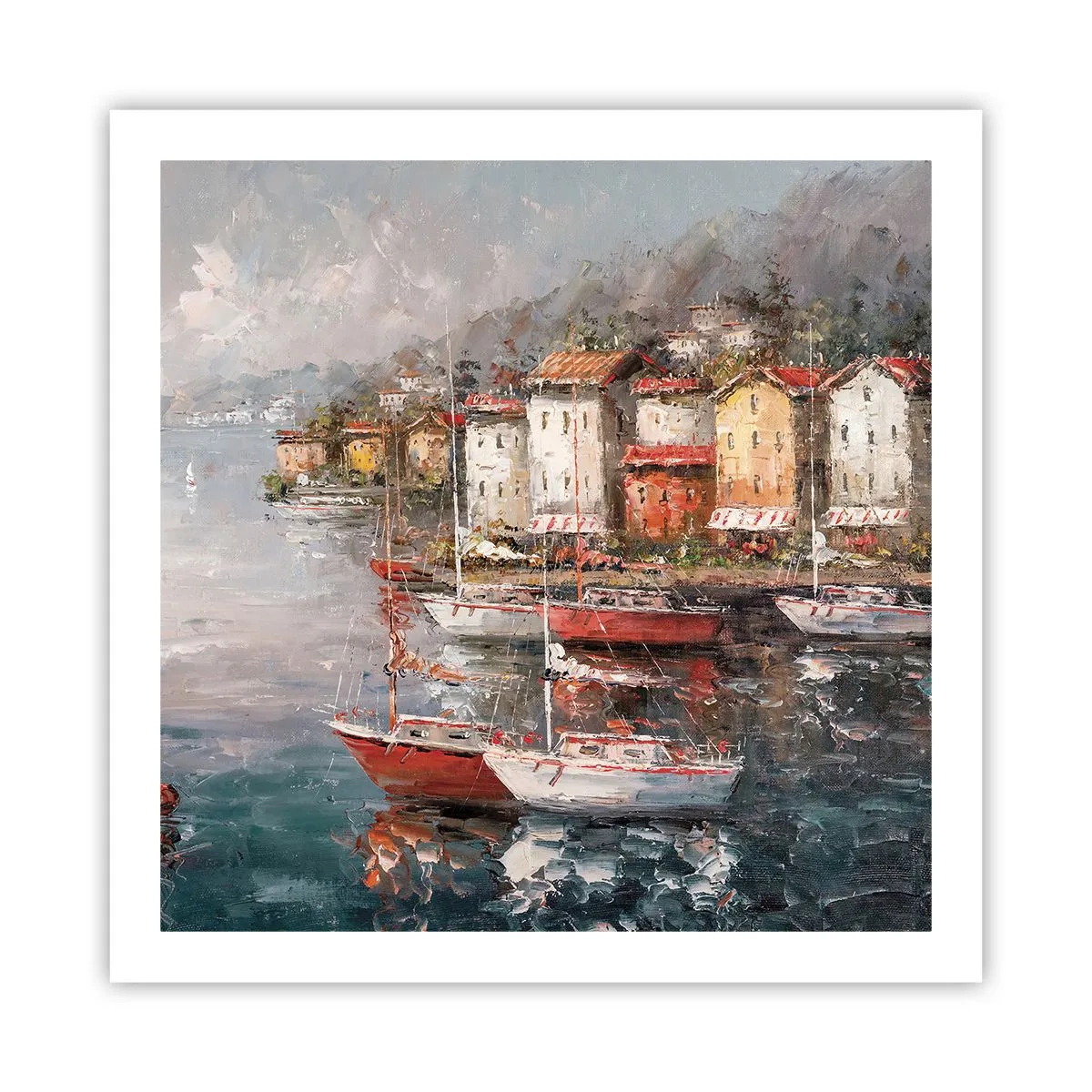 Plakát - Romantický přístav - 60x60 cm