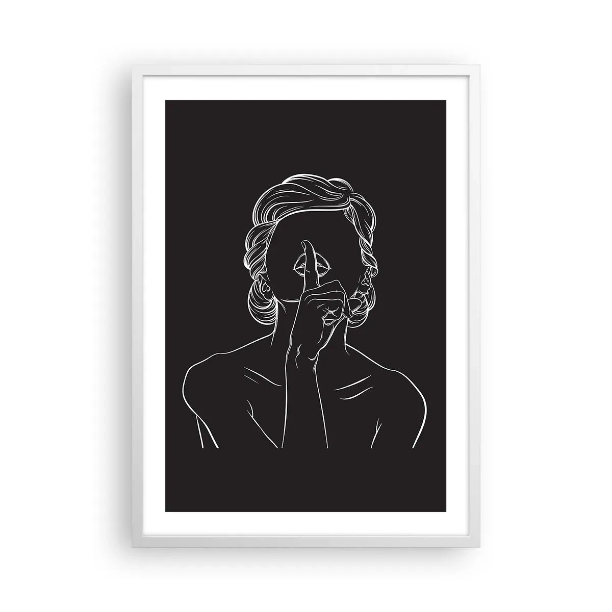 Plakát v bílém rámu - Krása rozkvétá v tichu - 50x70 cm