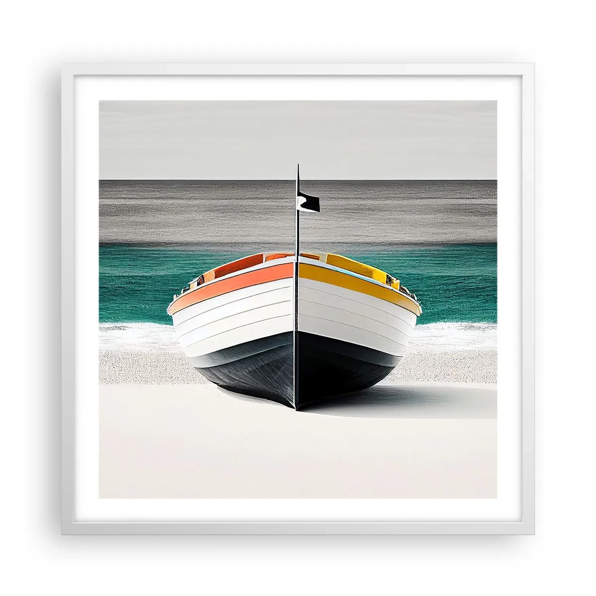 Plakát v bílém rámu - Na správném místě - 60x60 cm