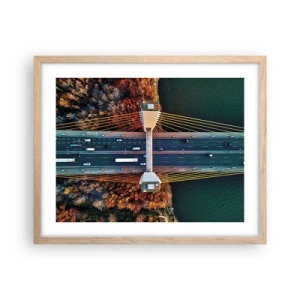 Plakát v rámu světlý dub - Za vodami, za lesy - 50x40 cm