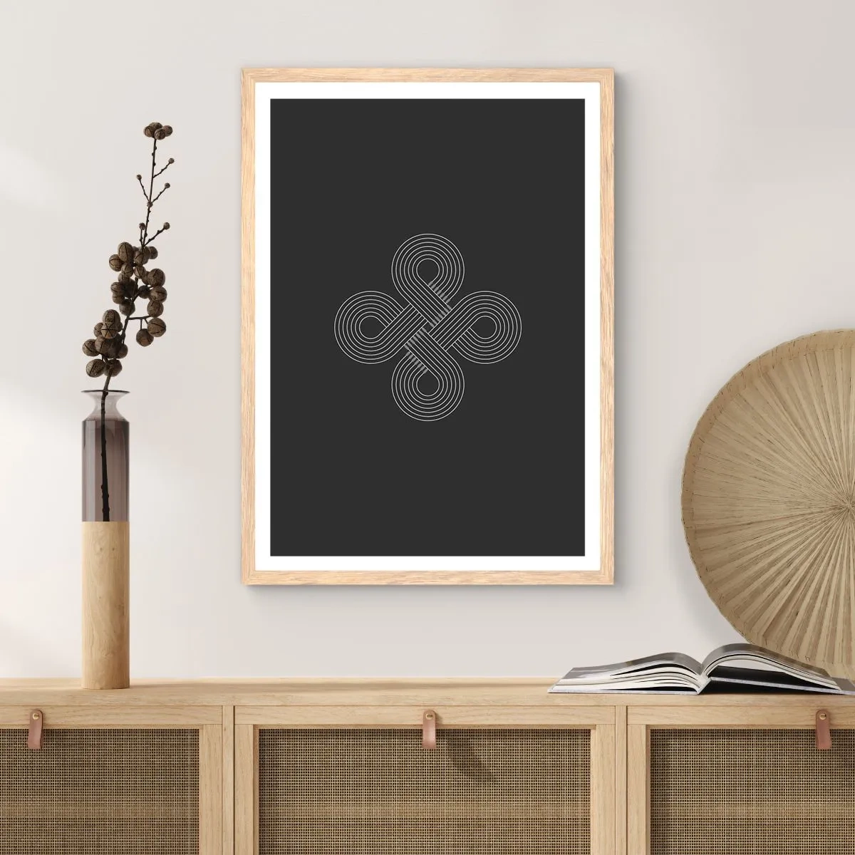 Plakát v rámu světlý dub - V keltském duchu - 61x91 cm