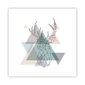 Plakát - V geometrickém lese - 40x40 cm