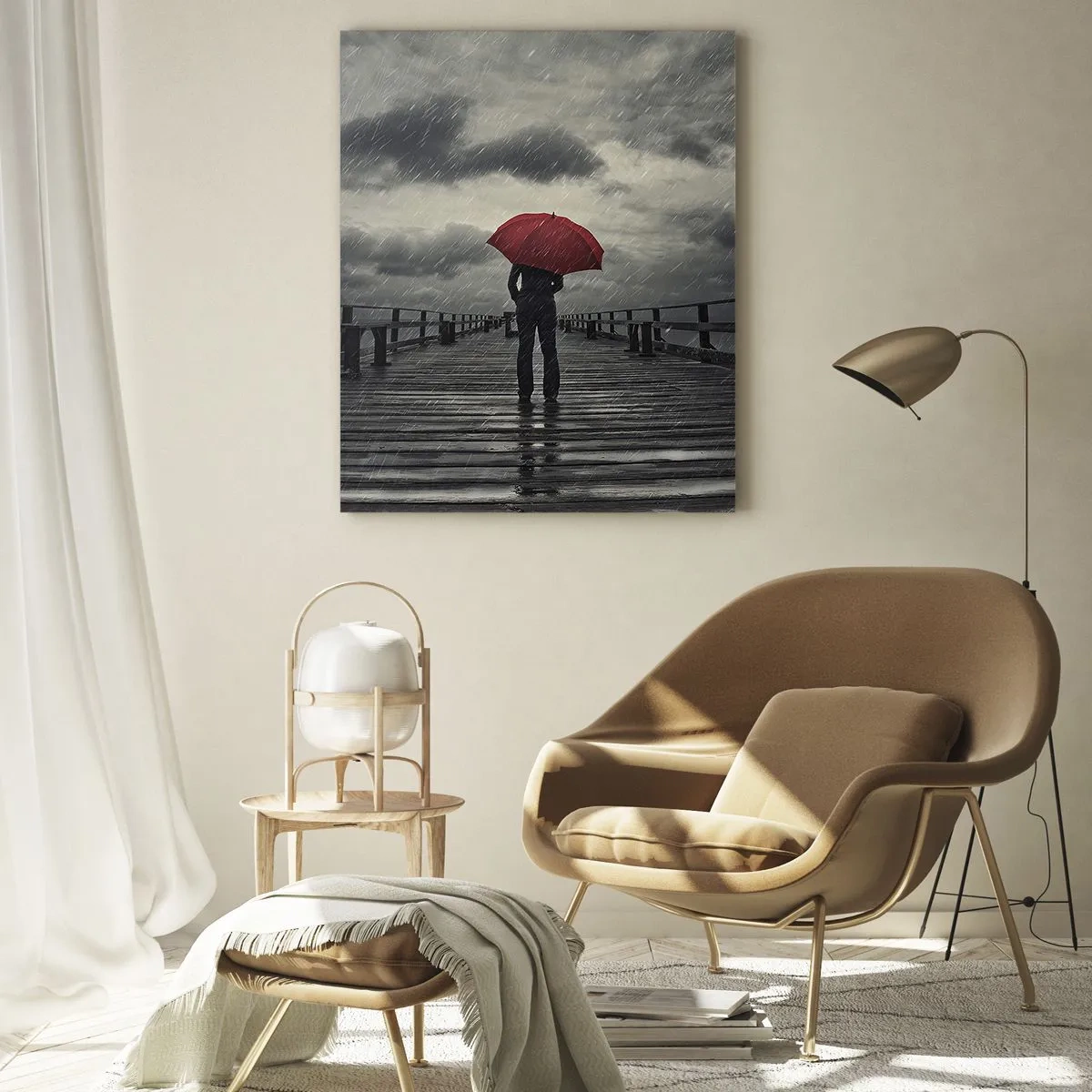 Obraz na skle - Nevadí, že prší - 50x70 cm