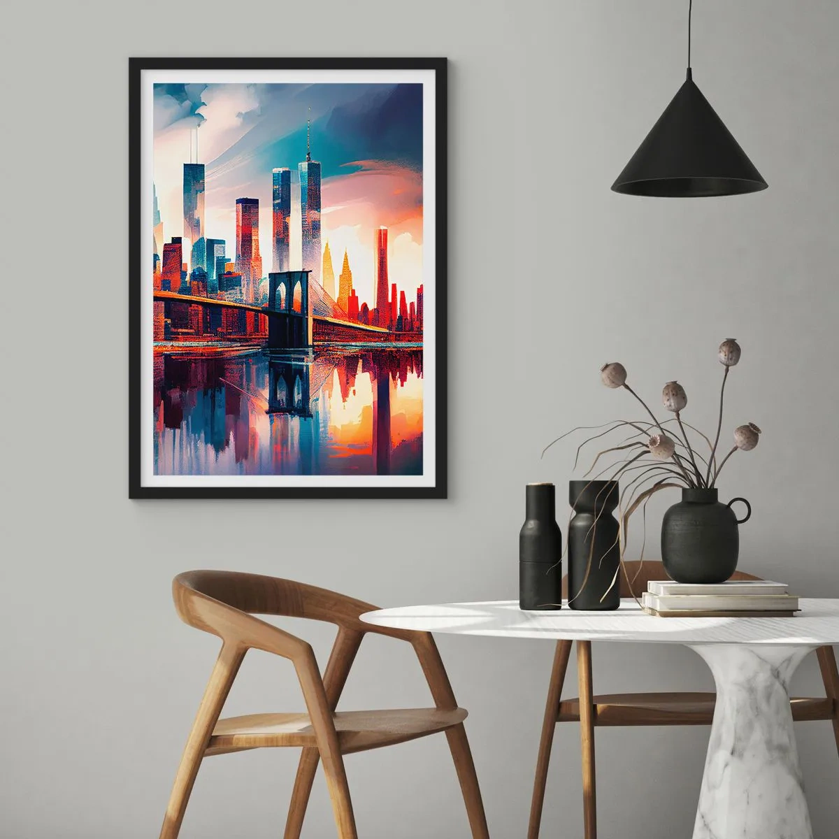 Plakát v černém rámu - Famózní New York - 70x100 cm