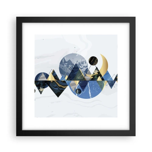 Plakát v černém rámu - Geometrická krajina - 30x30 cm