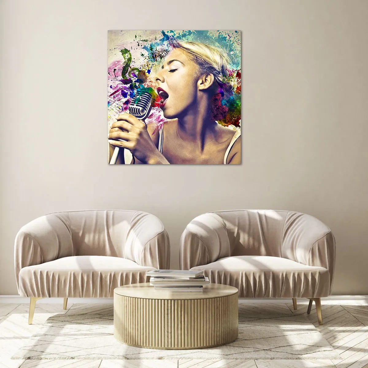 Obraz na skle - Pomalovat hlasem svět - 60x60 cm