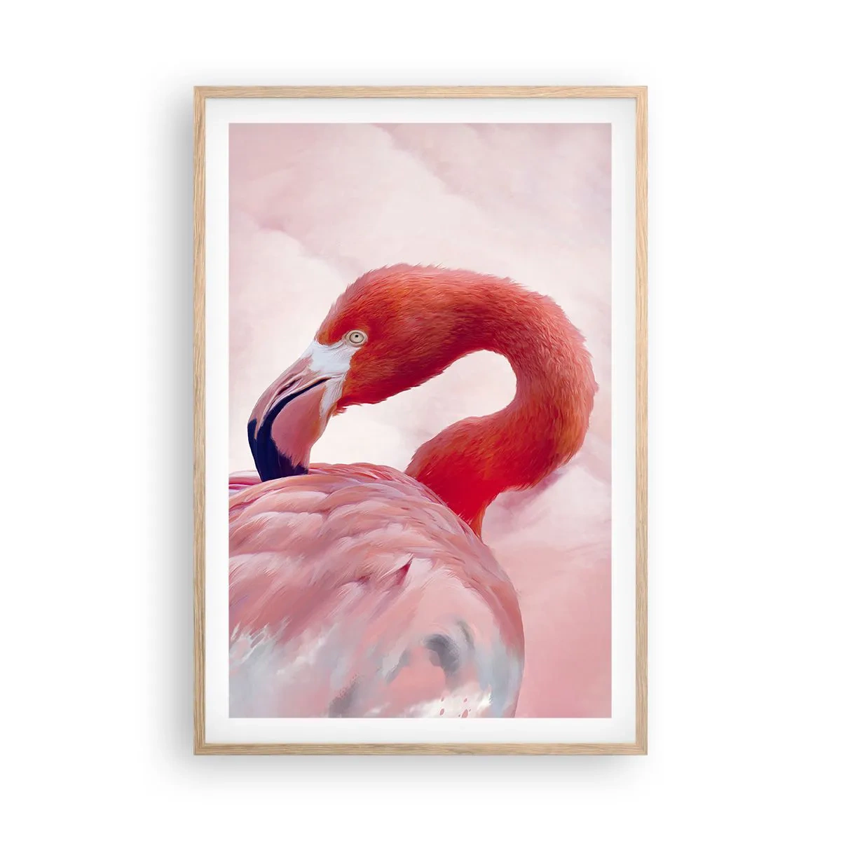 Plakát v rámu světlý dub - Ptačí krása - 61x91 cm