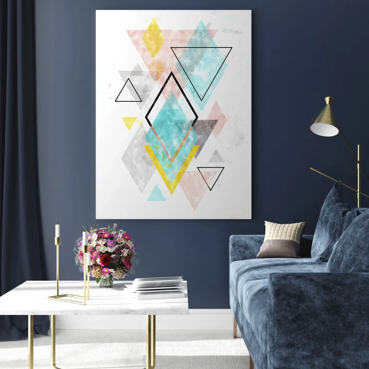 Obraz na skle - Geometrická zábava - 50x70 cm