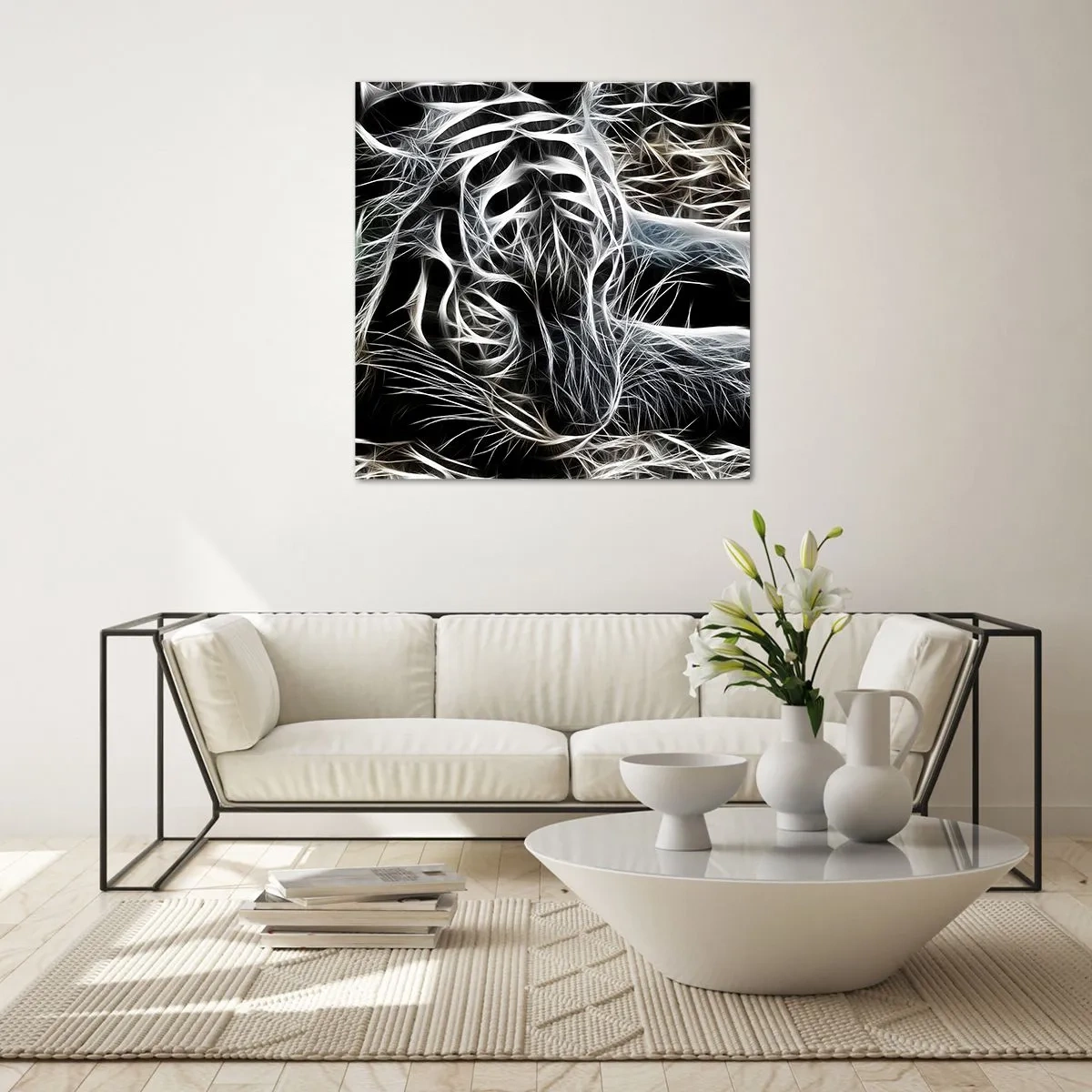 Obraz na skle - Studie kočičí lehkosti - 40x40 cm