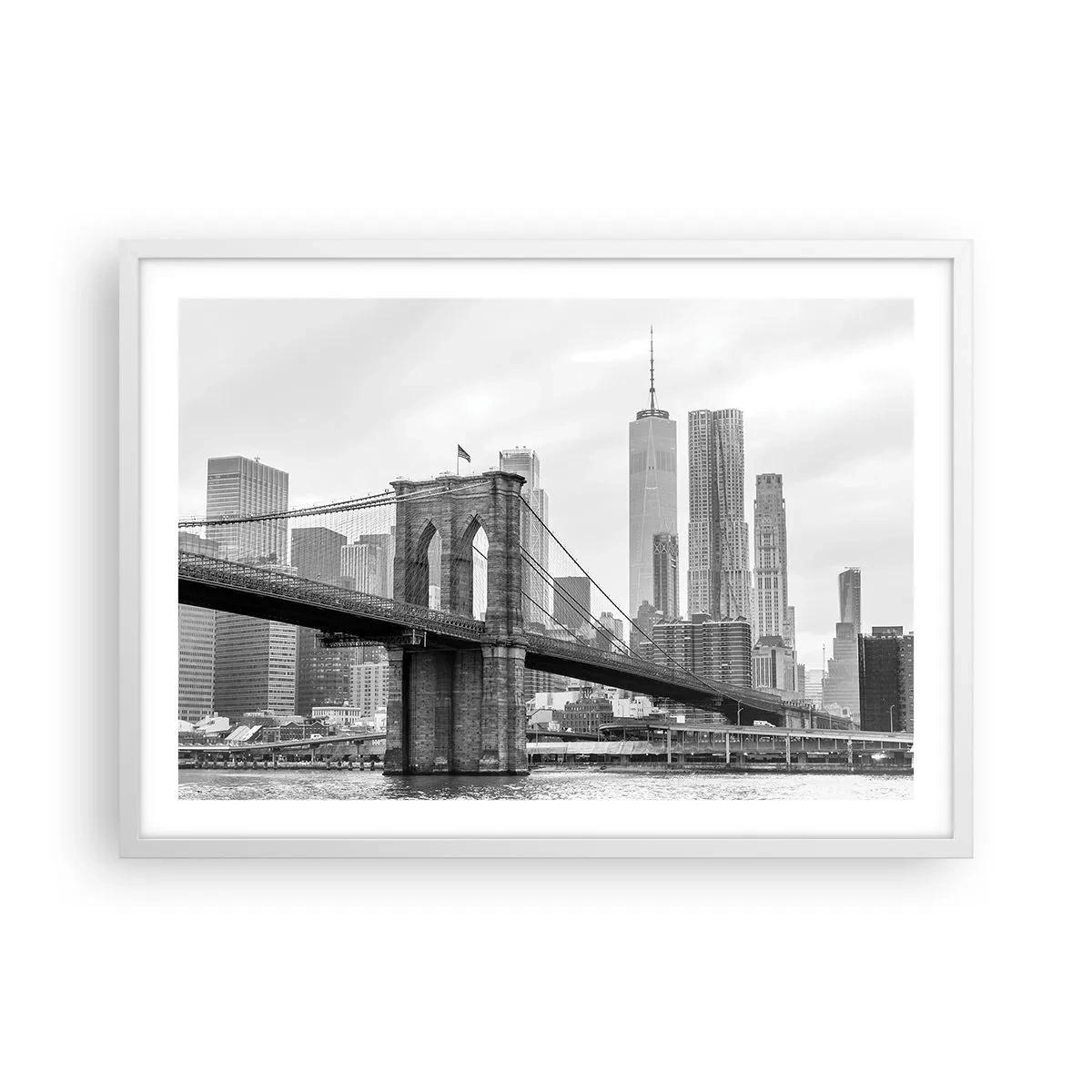 Plakát v bílém rámu - Newyorské zázraky - 70x50 cm
