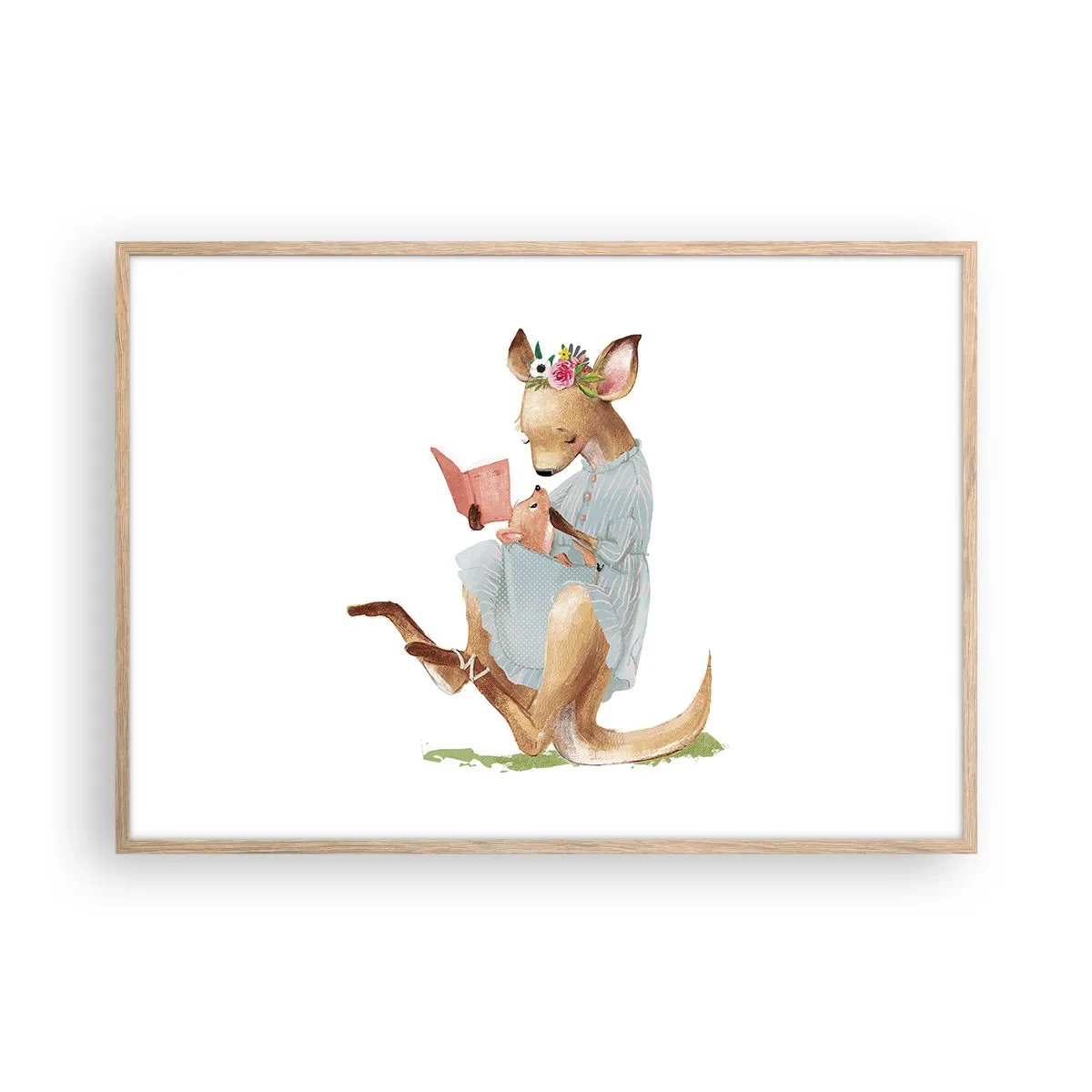 Plakát v rámu světlý dub - Přečti mi, mami - 100x70 cm