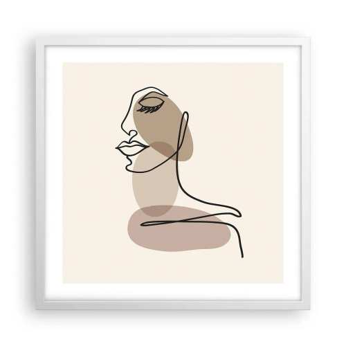 Plakát v bílém rámu - Při poslechu samé sebe - 50x50 cm