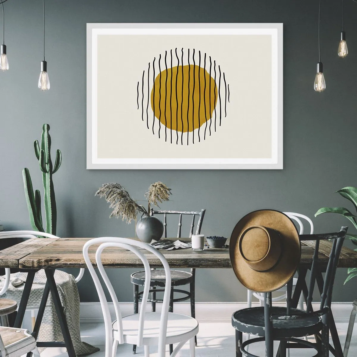 Plakát v bílém rámu - Abstrakce chvějící se žárem - 40x30 cm