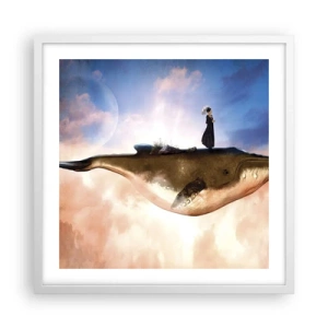 Plakát v bílém rámu - Surrealistická cesta - 50x50 cm