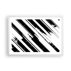 Plakát v bílém rámu - Intenzivní a dynamická kompozice - 70x50 cm