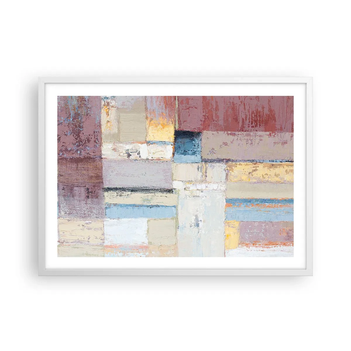 Plakát v bílém rámu - Klid geometrie - 70x50 cm