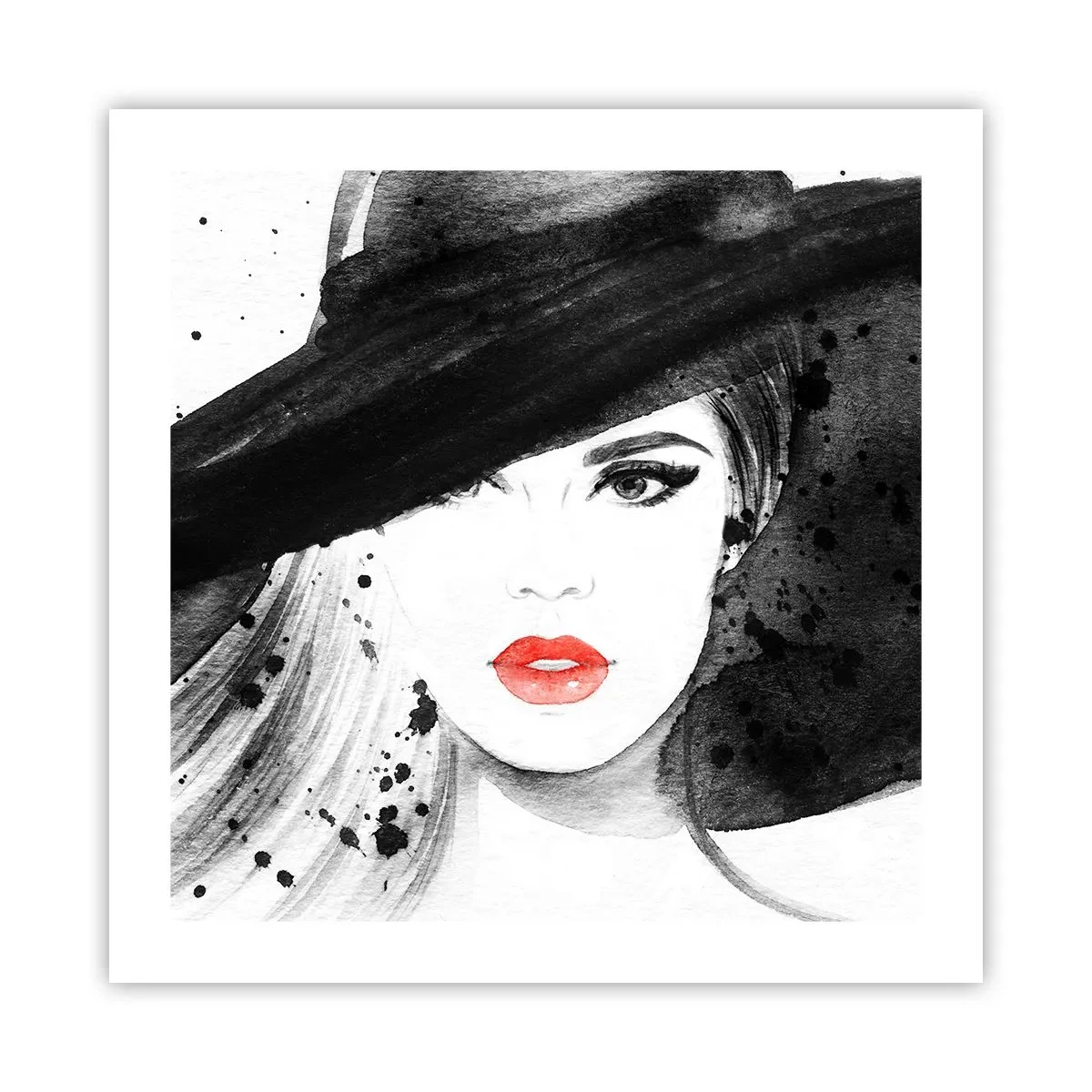 Plakát - Dáma v černém - 50x50 cm