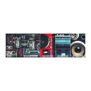 Vzor Fototapety Samolepicí Deluxe Sticker - Stesk po 80. letech - Magnetofon, Hudební zesilovač, Vintage hudební vybavení - 100x30 cm