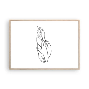 Plakát v rámu světlý dub - Dobrý dotek - 100x70 cm
