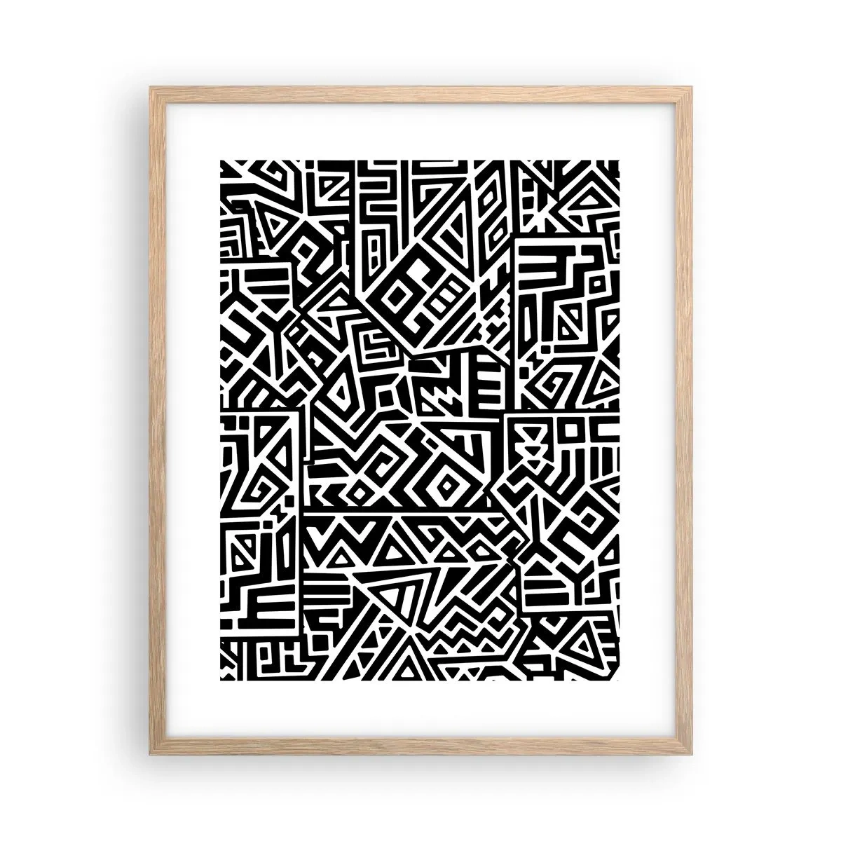 Plakát v rámu světlý dub - Předkolumbovská kompozice - 40x50 cm