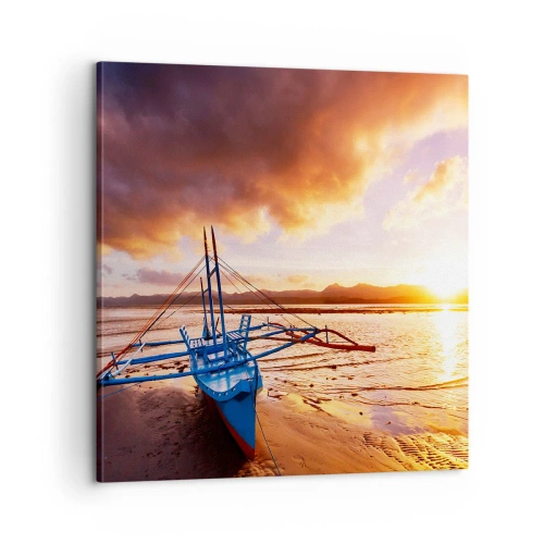 Obraz na plátně - Po celém dni se natáhnout na písku - 60x60 cm