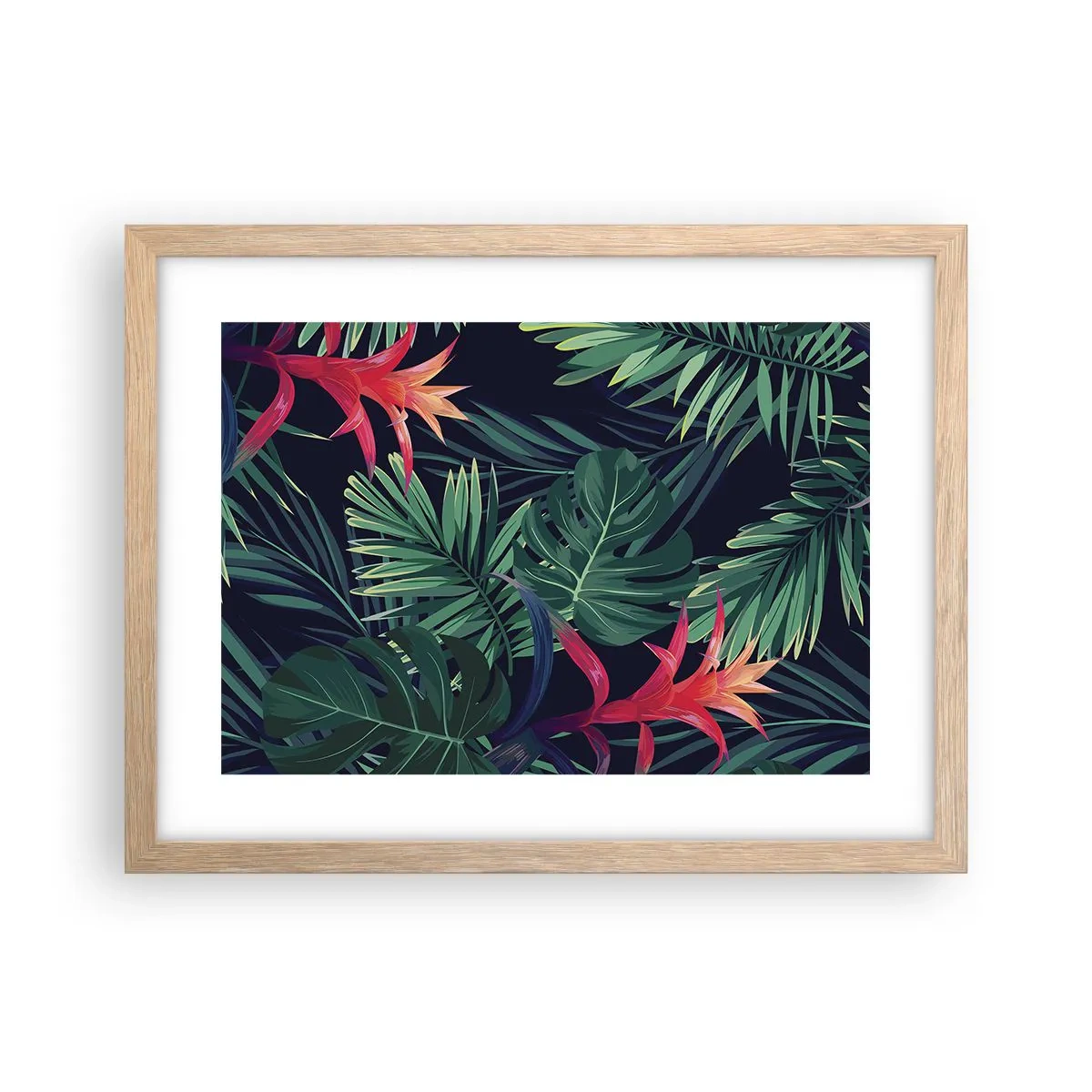 Plakát v rámu světlý dub - Vzplanout v zeleném - 40x30 cm