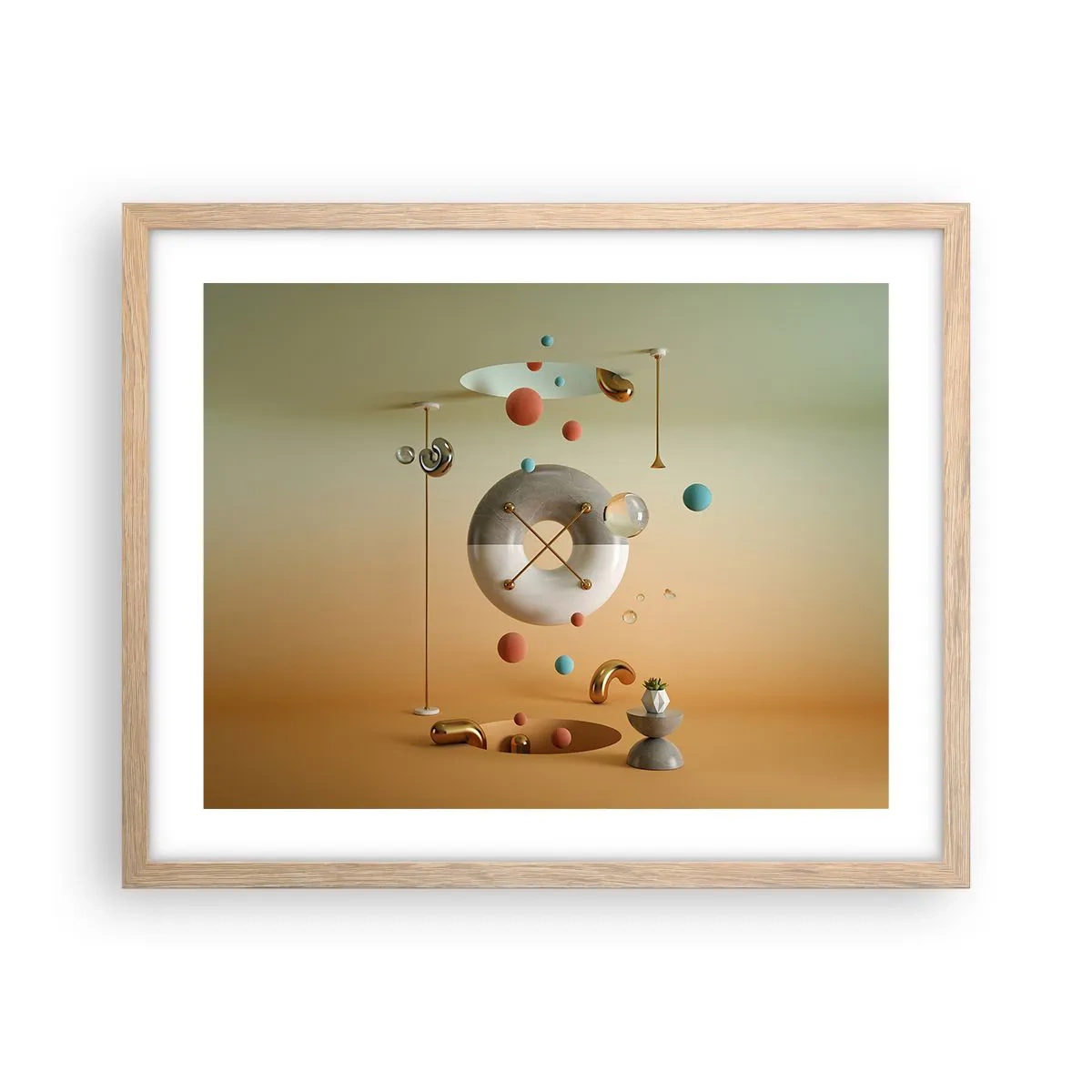 Plakát v rámu světlý dub - Vše je možné - 50x40 cm