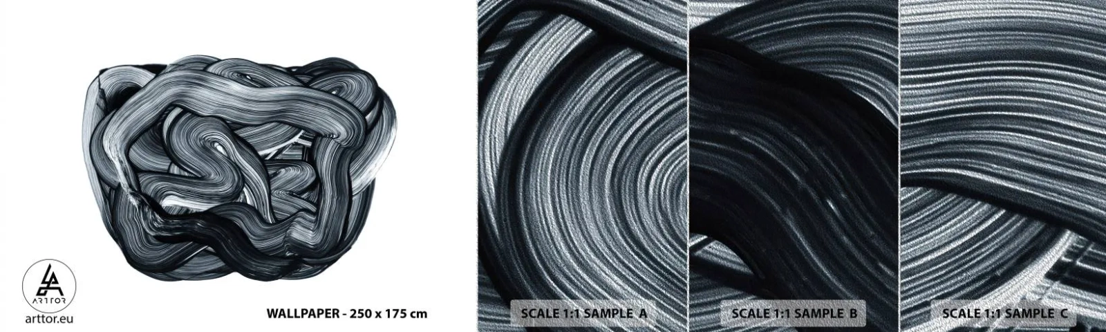 Vzor Fototapety Premium Sand - Není to tak jednoduché - Abstrakce, Grafika, Černý a bílý - 100x30 cm