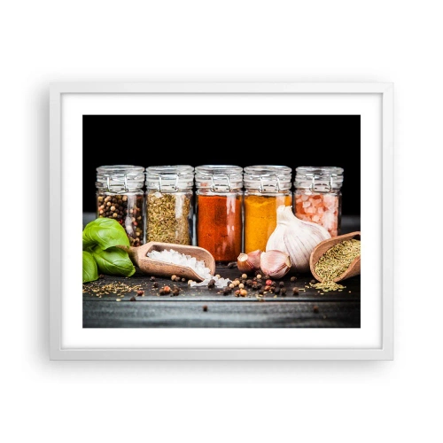 Plakát v bílém rámu - Aby měl život chuť - 50x40 cm