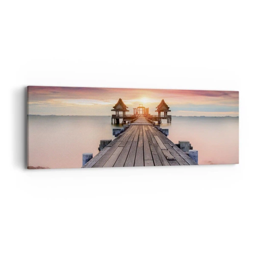 Obraz na plátně - Západ na východě - 90x30 cm