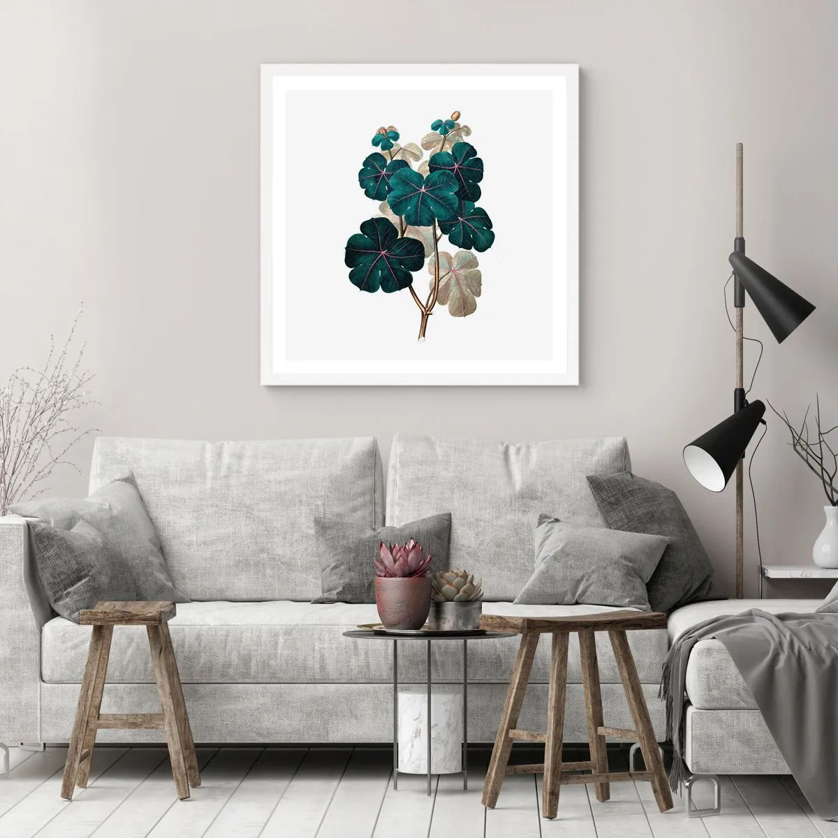 Plakát v bílém rámu - Ze starého herbáře - 30x30 cm