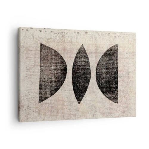 Obraz na plátně - Etnické tvary v tmavých tónech na světlém pozadí - 70x50cm - Etnická abstrakce - Moderní nástěnná dekorace do obývacího pokoje a ložnice ARTTOR